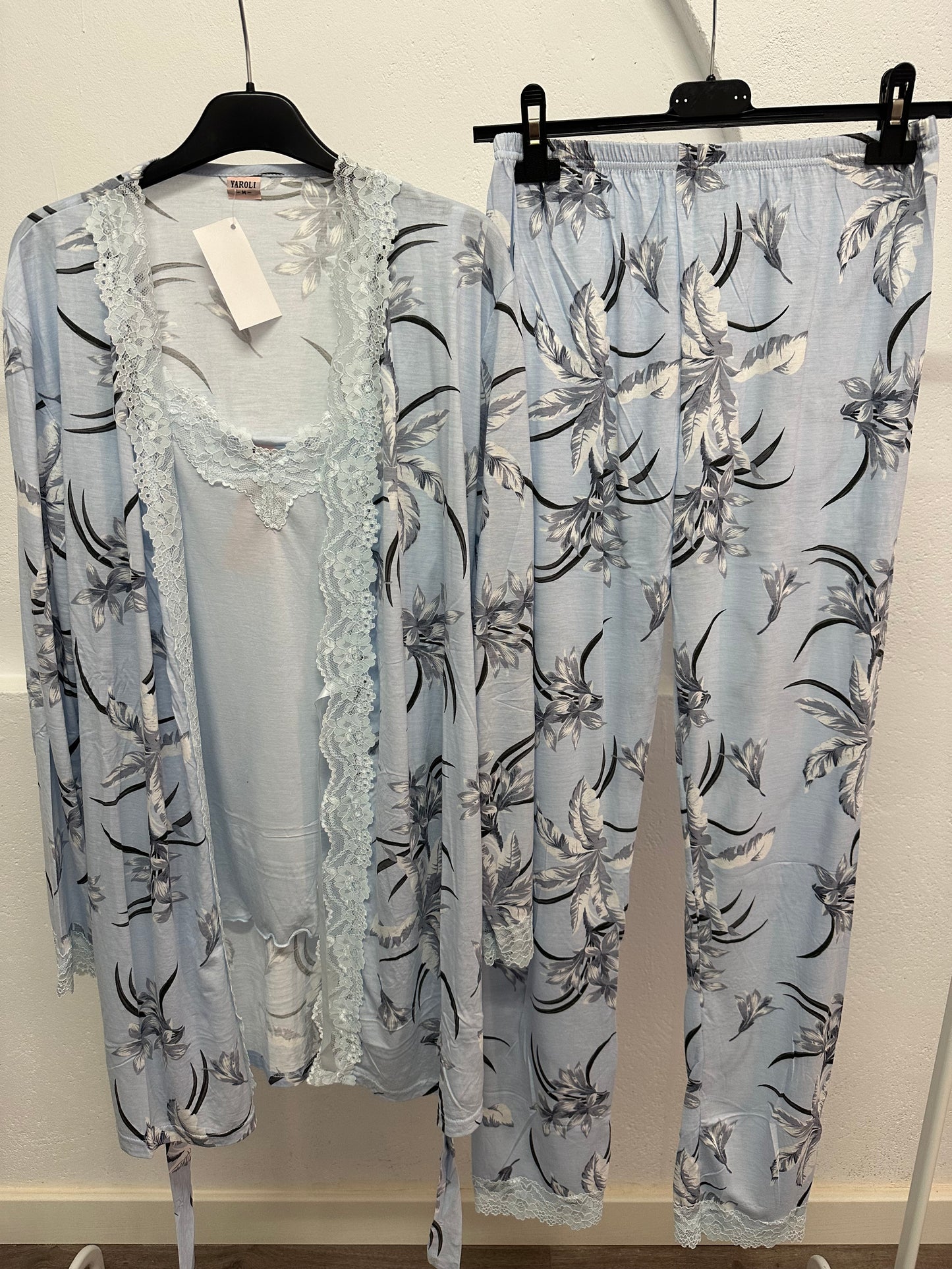 Pijama 3 piezas azul